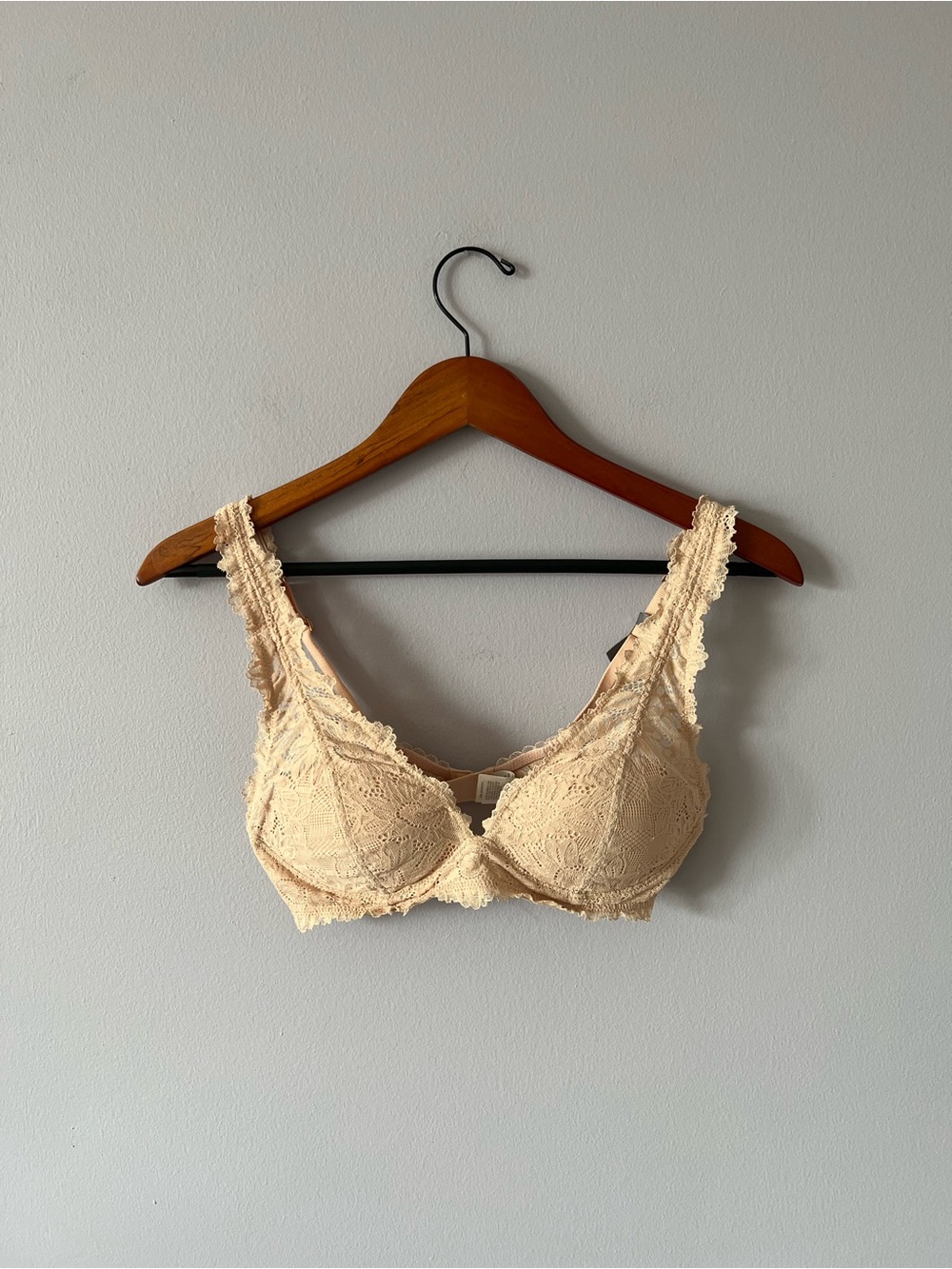 aerie Lace Bra in Light Beige